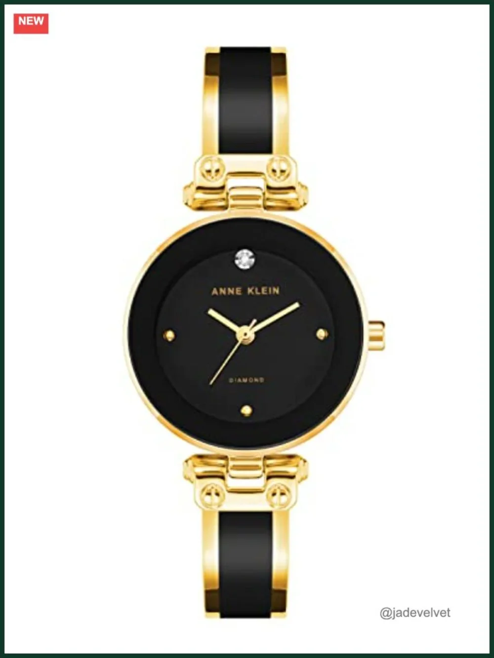 Anne Klein Women's Genuine Diamond Dial Bangle Watch - Gold-Tone Mixed Metal